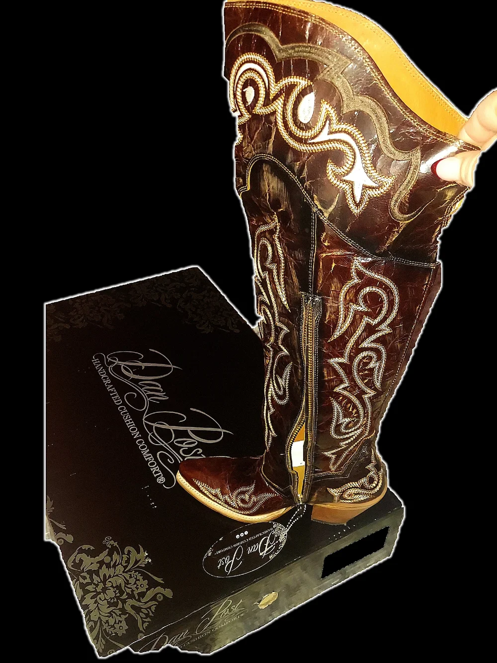 Tall Brown Embroidered Women's Western Boots